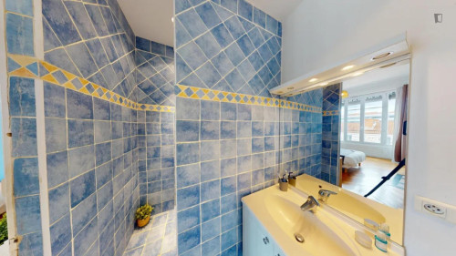 Cool double ensuite bedroom in the La Guillotière neighbourhood
