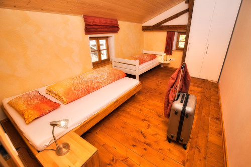 Ecologically renovated farmhouse in quiet forest edge location with forest playground