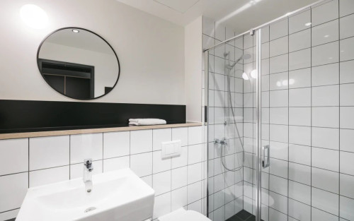 Fully-furnished design apartment, private kitchen, gym, laundry room in Düsseldorf Neuss - Gallery - 16