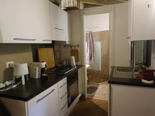 Studio apartment with garden in front of the Colosseum