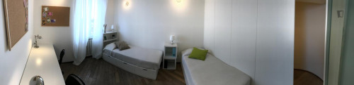 Bed in a comfy twin bedroom, close to Politecnico di Milano