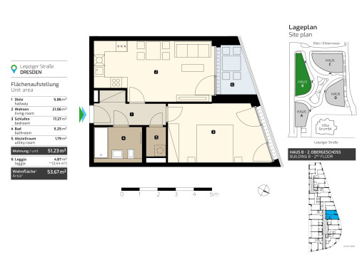 Modern furnished 2-room new-build flat with view of the Elbe - first occupancy