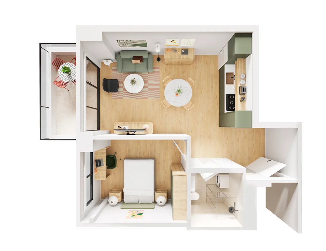  Furnished 1 Bedroom 1 Bathroom  -  UKO Parramatta Central  - Gallery -  3