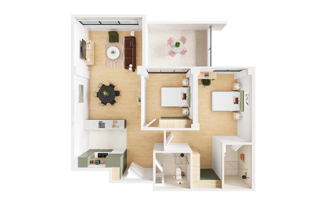  Furnished 2 Bedrooms 2 Bathrooms  -  UKO Parramatta Central  - Gallery -  10
