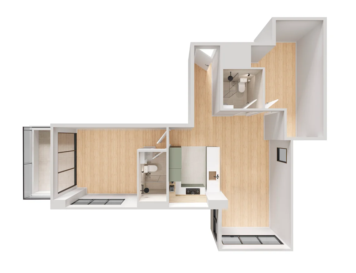  Unfurnished 2 Bedrooms 2 Bathrooms | Type B  -  UKO Parramatta Central  - Gallery -  1