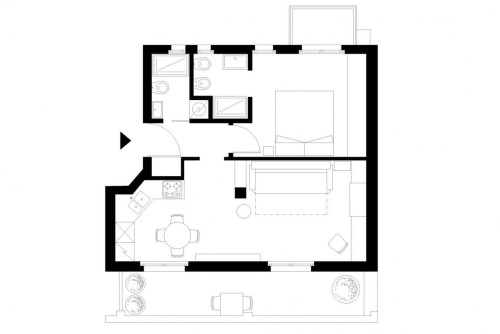 Luminoso bilocale con balcone in zona Amendola
