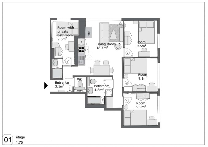  Bois Colombes Argenteuil - Private Room (4)  -  Bois Colombes Argenteuil - Private Room (4)  - Gallery -  5