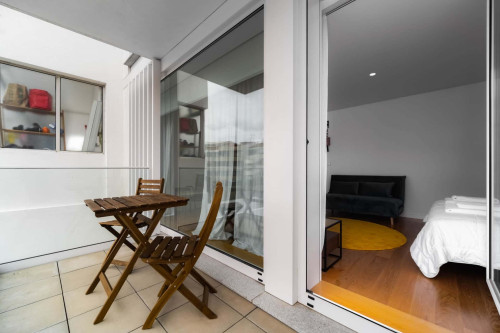 1 bedroom apartment, with kitchen, living room and balcony, cozy and equiped