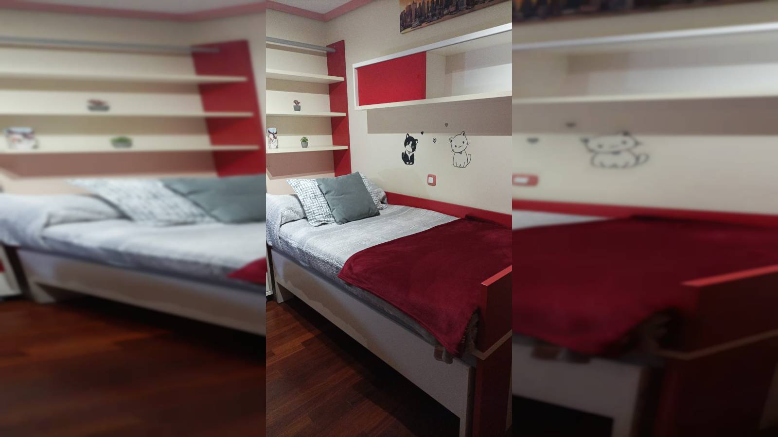 Bedroom 2 - Room in a shared 3-bedroom apartment for rent in Vigo, only females, only students, all bills included. - Gallery - 2