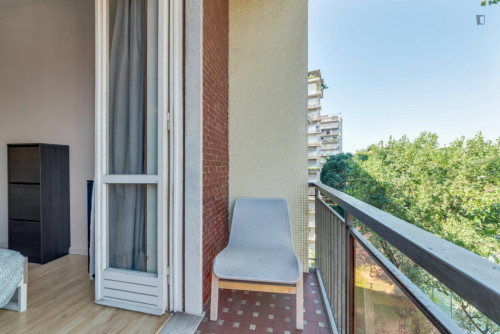 Double bedroom with balcony in shared flat near city center