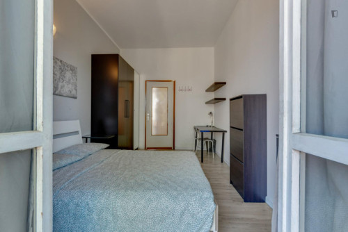 Double bedroom with balcony in shared flat near city center