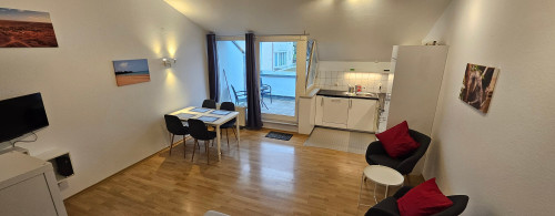 Fully furnished studio apartment, terrace, car parking, central located, clinic-center (EK/OSK) by foot