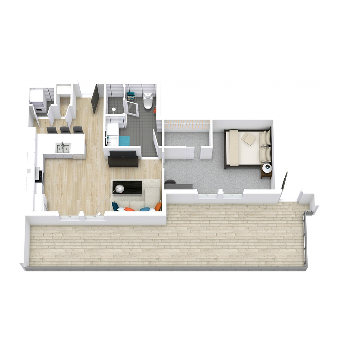  Signature Series - 1 Bedroom W/ Patio  -  Latitude | Student Housing  - Gallery -  1