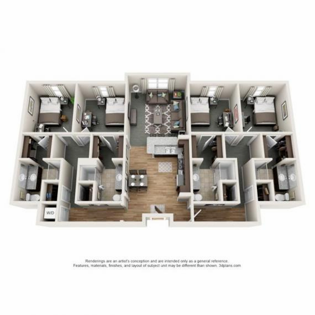  4 Bedroom  -  Latitude | Student Housing  - Gallery -  1