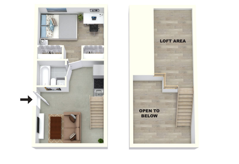  1BR Loft Renovated - The Hideaway  -  The District at Clemson | Student Housing  - Gallery -  3