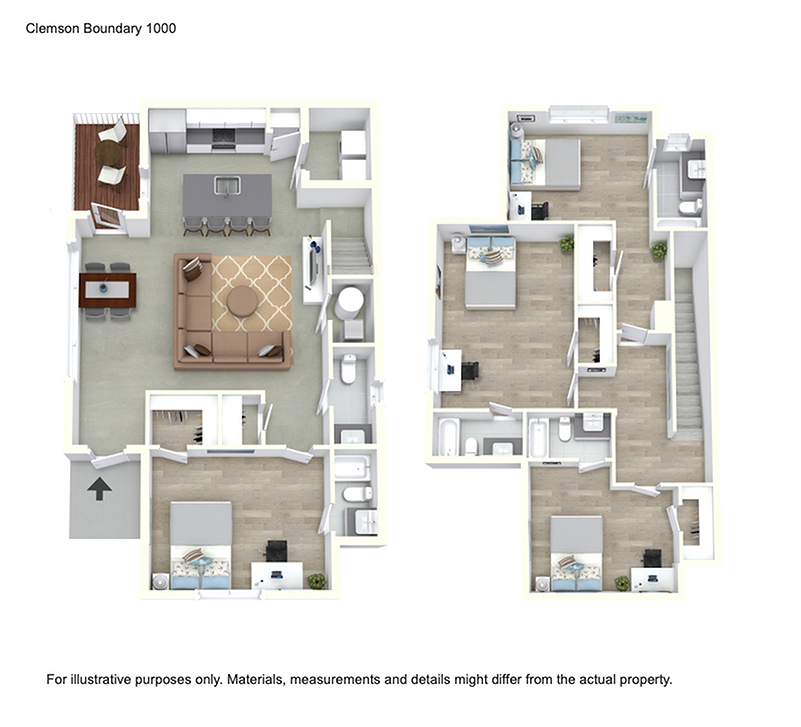  4BR Garden - The Ranch  -  The District at Clemson | Student Housing  - Gallery -  2