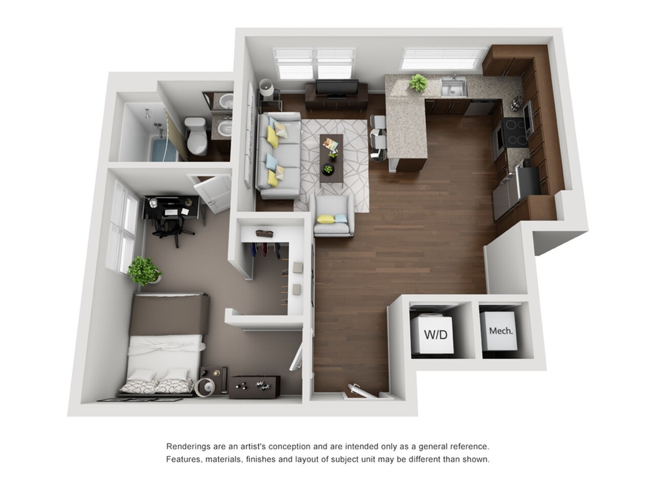  A2 | 1 Bedroom  -  Lookout on Cragmor | Student Housing  - Gallery -  1