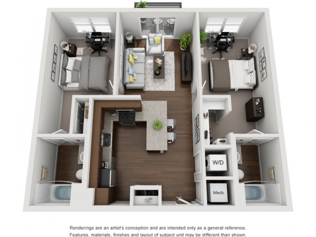  B1 | 2 Bedroom  -  Lookout on Cragmor | Student Housing  - Gallery -  1