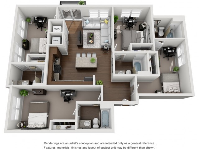  D1 | 4 Bedroom  -  Lookout on Cragmor | Student Housing  - Gallery -  1