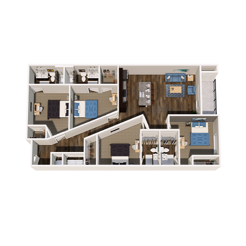 D1 | Four Bedroom - Vue on Walnut | Student Housing - Gallery - 1