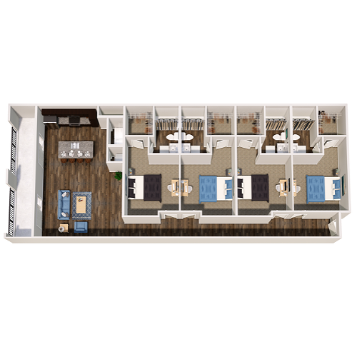 D6 | Four Bedroom - Vue on Walnut | Student Housing - Gallery - 1