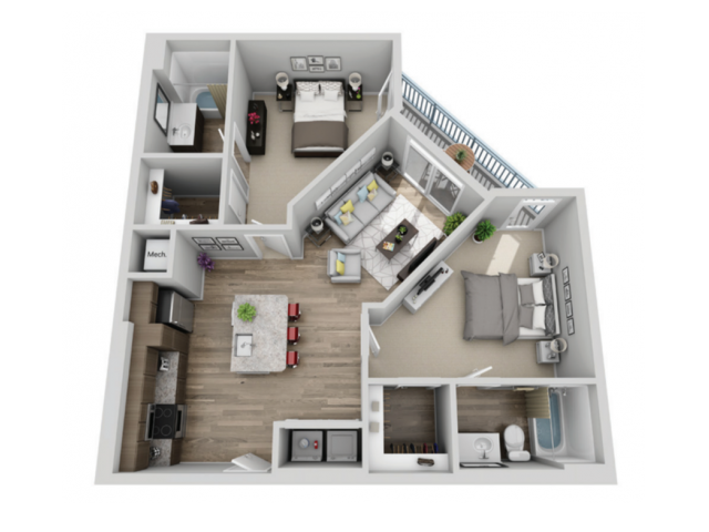 (A) - 2 Bedroom 2 Bathroom - The Armory | Student Housing - Gallery - 1