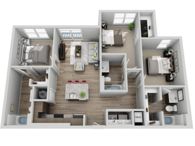 (A) - 3 Bedroom 3 Bathroom - The Armory | Student Housing - Gallery - 1