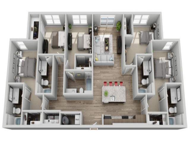 (A) - 5 Bedroom 5 Bathroom - The Armory | Student Housing - Gallery - 1