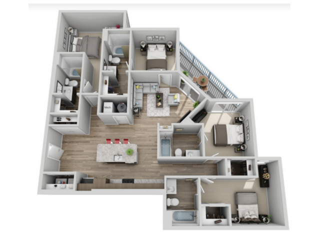 (B) - 4 Bedroom 4 Bathroom - The Armory | Student Housing - Gallery - 1