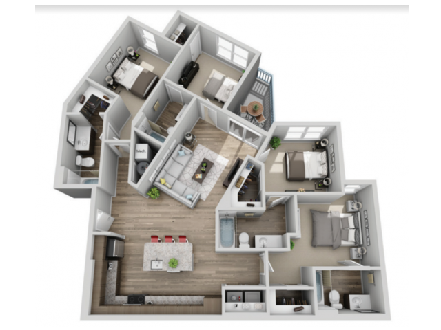 (C) - 4 Bedroom 4 Bathroom - The Armory | Student Housing - Gallery - 1
