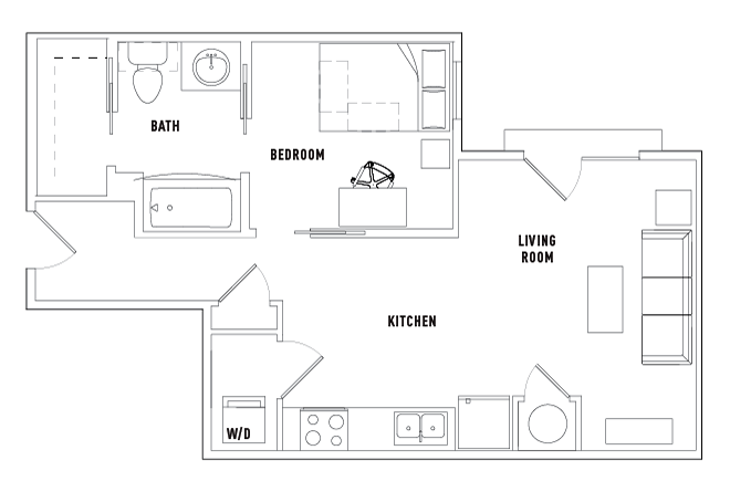  1 Bed - 1 Bath  -  University Walk | Student Housing  - Gallery -  2