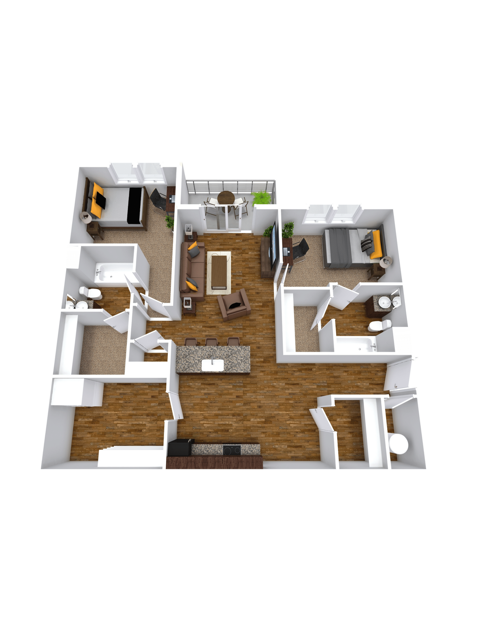 Two Bedroom - 11 West | Student Housing - Gallery - 2
