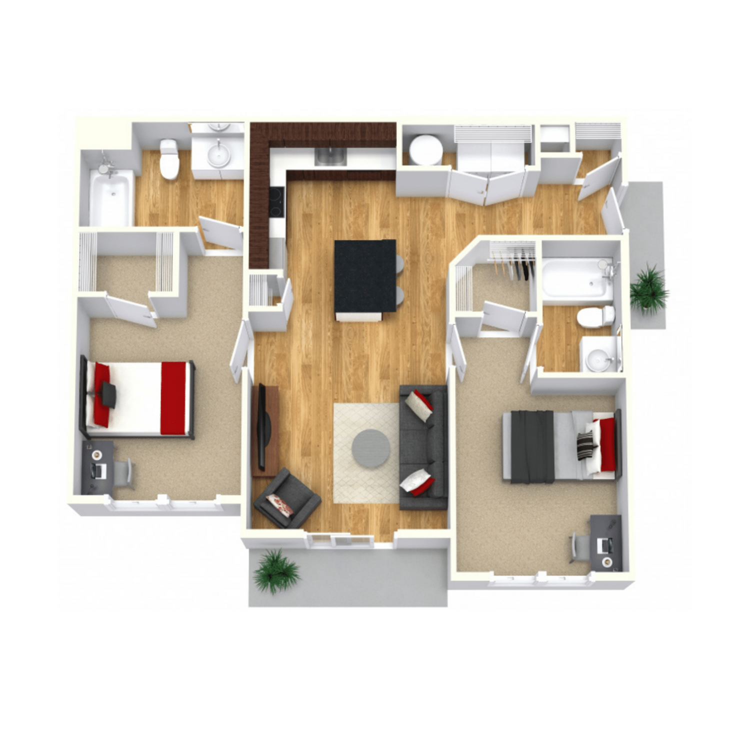  2 Bedroom  -  Champions Club | Student Housing  - Gallery -  1