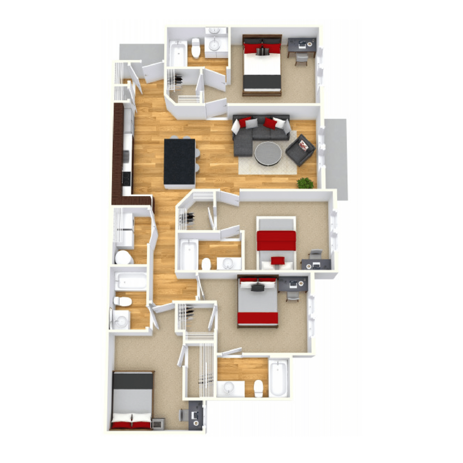 4 Bedroom - Champions Club | Student Housing - Gallery - 1