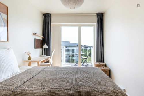 Bright double bedroom in Holmene