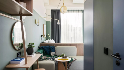 Modern, soulful studio inclusive of outdoor pool, co-working and gym in Munich Obersendling