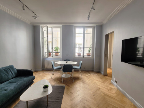 Charming, newly renovated two-bedroom flat in the heart of Saint Germain des Près, near the Seine.