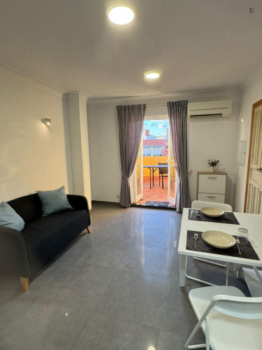 Cool 2-bedroom attic with spacious outdoor area close to the city center