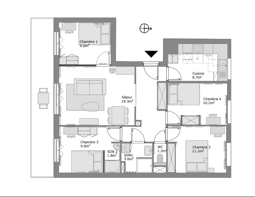 Room - Villeurbanne Leclerc - Private Room (3) - Gallery - 3