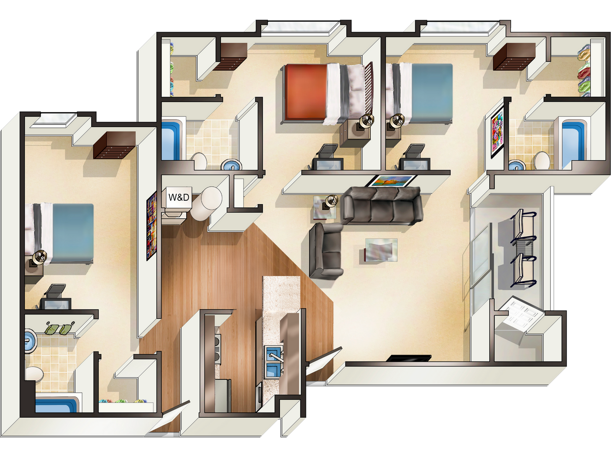  The Prescott - 3x3  -  The Hangout | Student Housing  - Gallery -  1