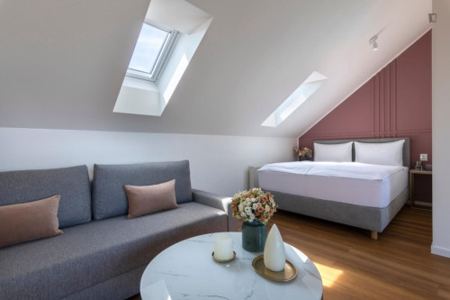 Ample and nice 1-bedroom apartment with a terrace, in Vinohrady