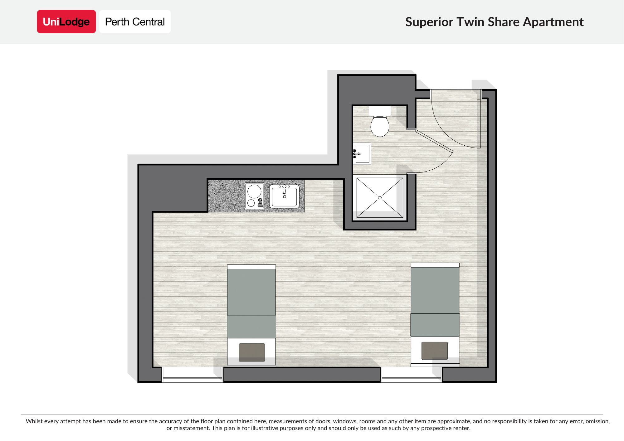  Superior Twin Bed Studio  -  UniLodge Perth Central  - Gallery -  7