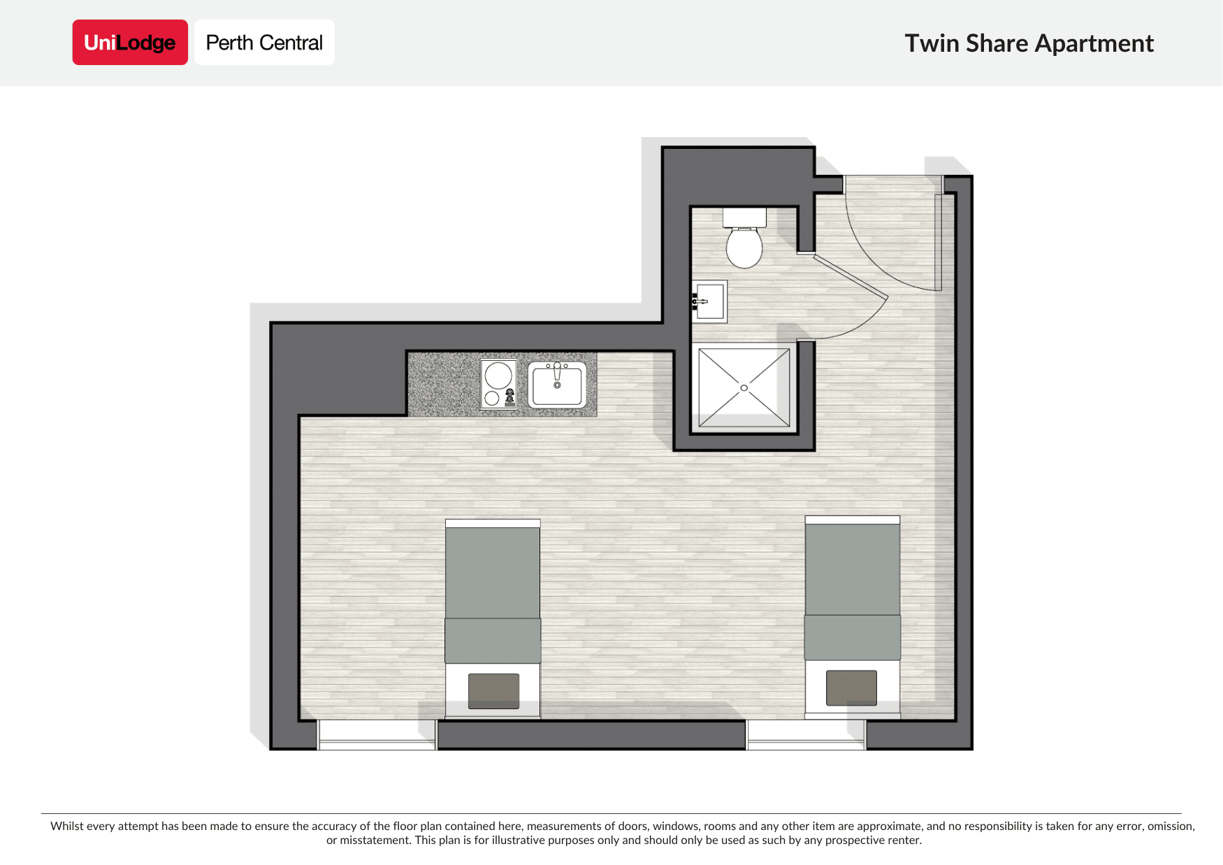  Superior Twin Bed Studio High Floor  -  UniLodge Perth Central  - Gallery -  3