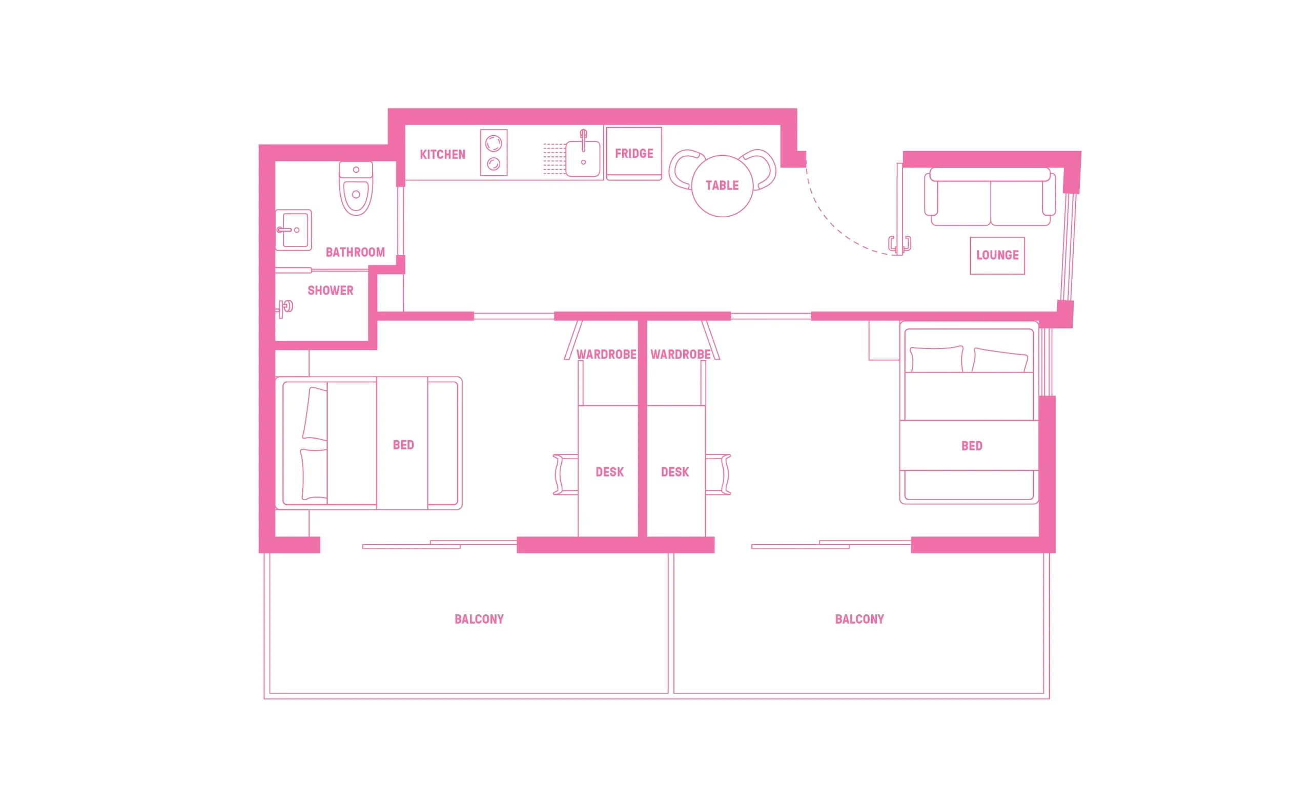 2 Bed Apartment - Balcony - 3