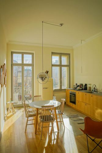 A beautifully freshly restored historic apartment with a modern, personal touch