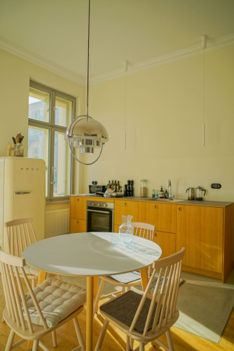 A beautifully freshly restored historic apartment with a modern, personal touch
