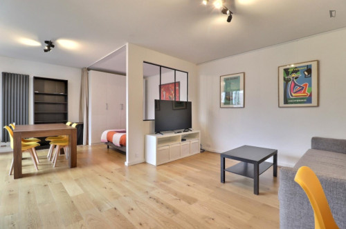 Modern studio near Rue des Boulets metro station