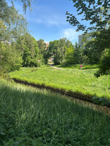 High celling flat right on the river in Mitte/Gesundbrunnen with loggia