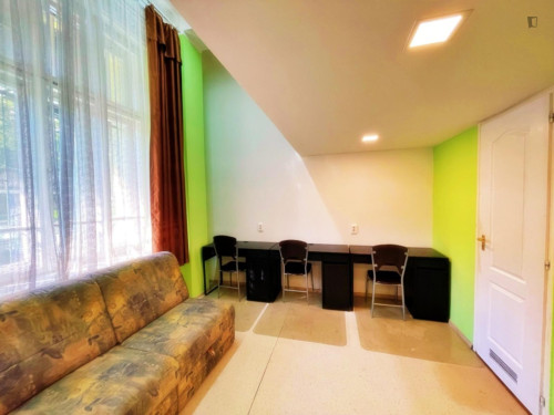 Bed in a cool triple ensuite bedroom, in Ferencváros