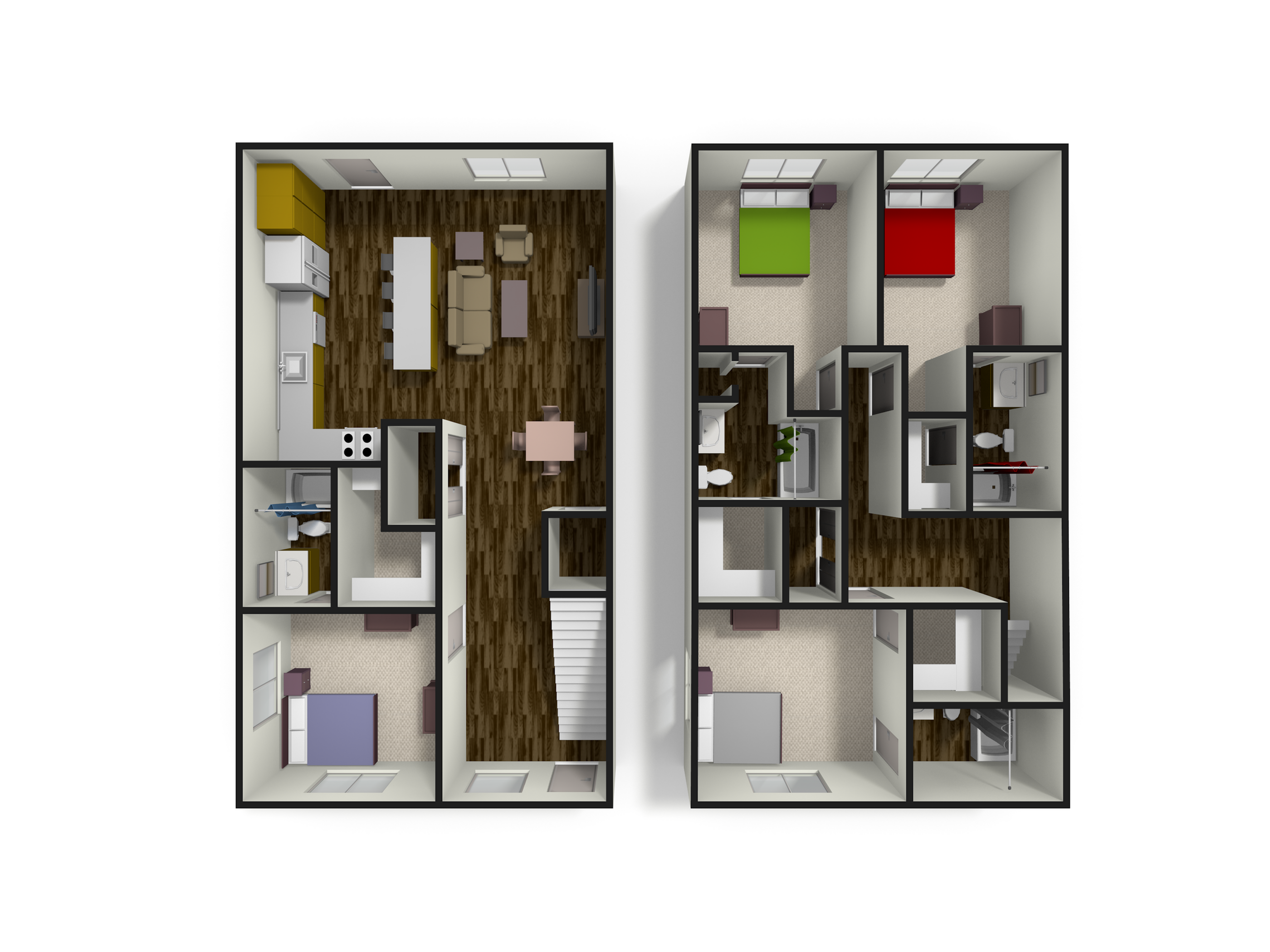  4 Bedroom 4 Bathroom Townhome  -  The Thompson | Student Housing  - Gallery -  1